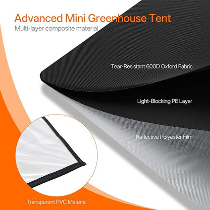 Bstrip Indoor Greenhouse with Grow Light, Plant Stand with 4 Pack 24W Full - Image 6