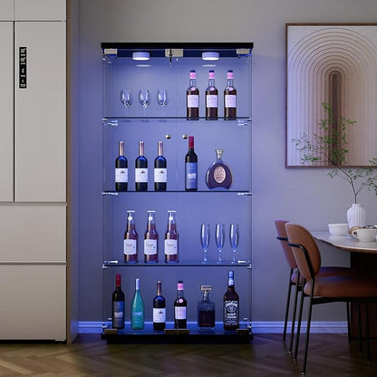 Yoluckea 4 Shelves Glass Display Cabinet - Image 4