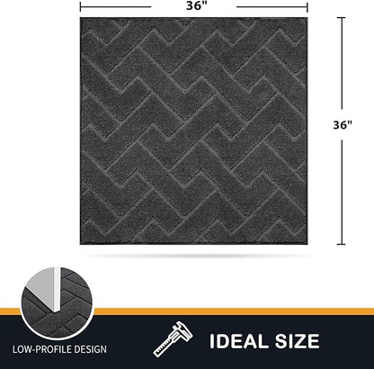 PURRUGS Dirt Trapping Door Mat 36" x 36", Non-Slip Machine Washable Entry Rug - Image 2