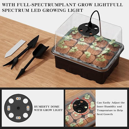 NBPLUS Seed Starter Tray with Grow Light, 5 Pack 60 Cells Seed Starter kit with - Image 2