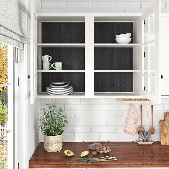 WESTICK Black Wood Countertop Contact Paper Self Adhesive Kitchen Wood Contact - Image 5