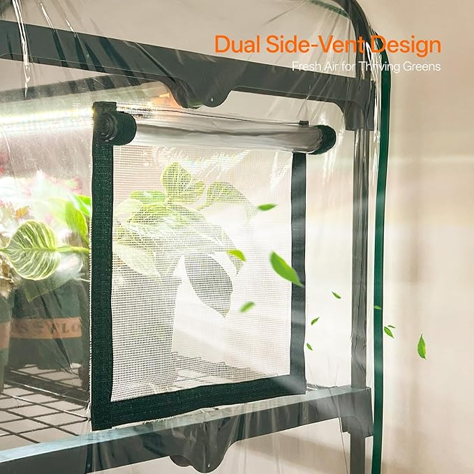 Bstrip Indoor Greenhouse with Grow Light, 5-Tier Large Green House, PVC Tent - Image 3