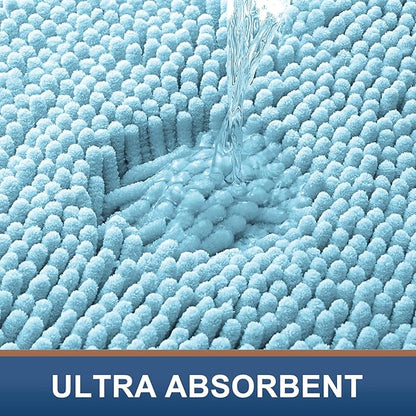 Smiry Luxury Chenille Toilet Rugs U-Shaped 24x20, Soft Absorbent Non-Slip - Image 4