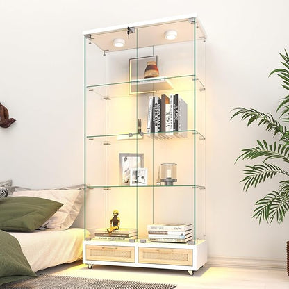 Yoluckea 4 Tier Glass Display Cabinet by Yoluckea