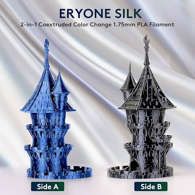 ERYONE Silk Dual Color PLA Filament 3D Printer 1.75mm +/- 0.03mm, Bicolor - Image 3