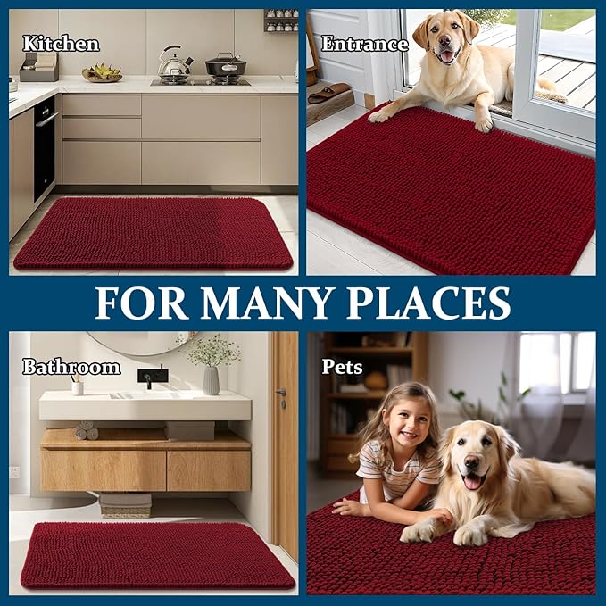 OLANLY Dog Door Mat for Muddy Paws 47x20, Absorbs Moisture and Dirt, Absorbent - Image 8