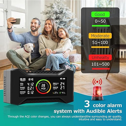 Air Quality Monitor Indoor, Simbow CF-20 8-in-1 CO2 Monitor Air Quality Tester - Image 3