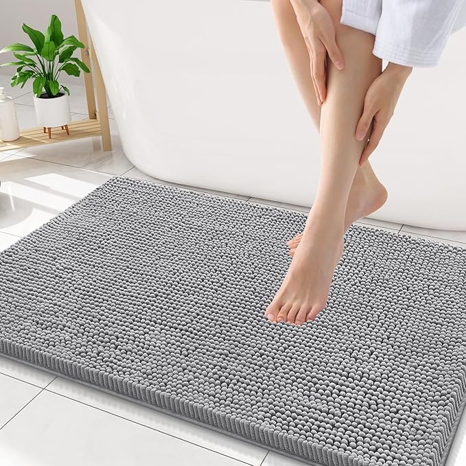 Smiry Luxury Chenille Bathroom Rugs 34x21, Extra Soft and Absorbent Shaggy Bath by Smiry