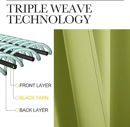 NICETOWN Blackout Curtains for Bedroom, Fresh Green, 1 Pair, 62 by 63-inch - Image 3