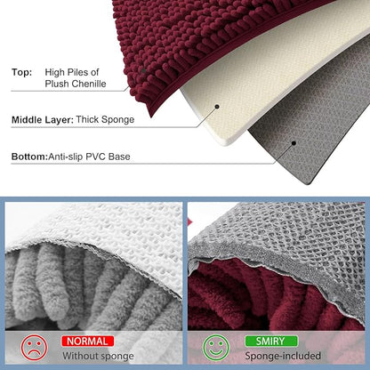 Smiry Luxury Chenille Bathroom Rugs 44x32, Extra Soft and Absorbent Shaggy Bath - Image 5