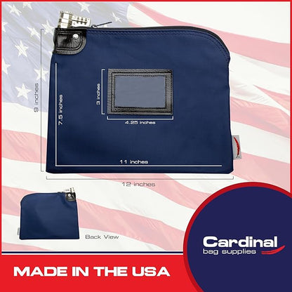 Heavy-Duty Money Bag with Lock – 9" x 12" Water-Repellent Laminated Nylon Bank - Image 2