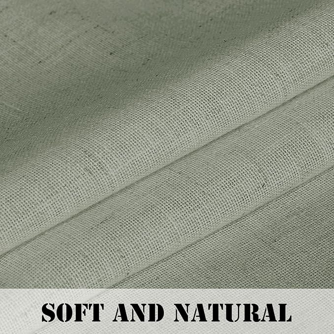 H.VERSAILTEX Linen Curtains Elegant Natural Linen Semi Sheer Curtains Energy - Image 4