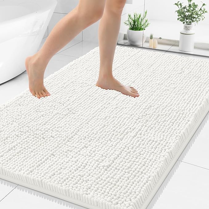 Smiry Luxury Chenille Bathroom Rugs 40x32, Extra Soft and Absorbent Shaggy Bath by Smiry