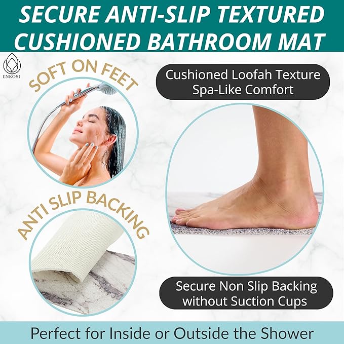 Enkosi Loofah Non-Slip Shower Mat - Image 2