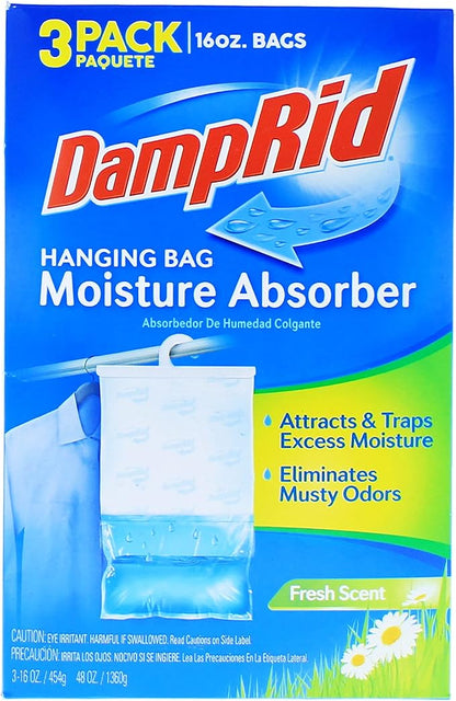 DampRid Hanging Bag, Moisture Absorber, 3 Pack - Image 3