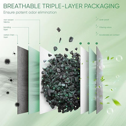 Activated Charcoal Odor Absorber, Large 4x500g w Hooks Nature Odor Eliminator - Image 4