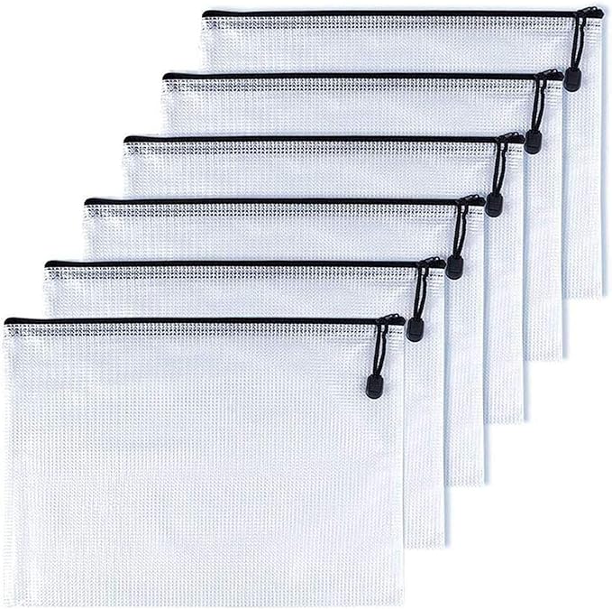 Oaimyy-A6, Mesh Zipper Pouch Document Folders Bag Plastic Zip File Folders by Oaimyy