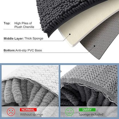 Smiry Luxury Chenille Bathroom Rugs 36x24, Extra Soft and Absorbent Shaggy Bath - Image 5
