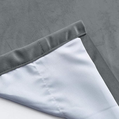ChadMade Blackout Lined Premium Velvet Curtain Natural Grey 100Wx84L Inch - Image 5