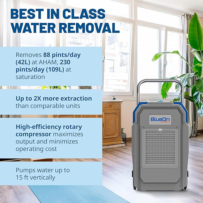 BlueDri BDX-150 175PPD Industrial Commercial LGR Dehumidifier - Image 2