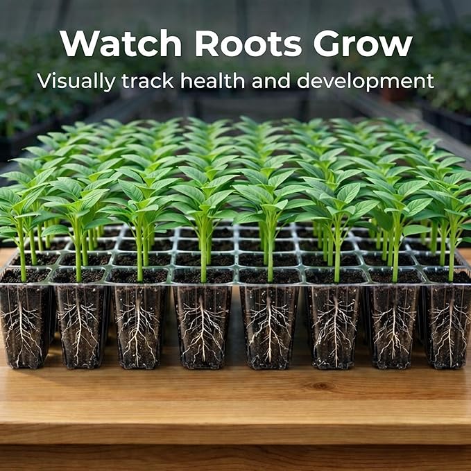 Gardzen 5 Pack BPA Free Seed Starter Tray Kit, 40 Cell Reusable Seedling Trays - Image 3