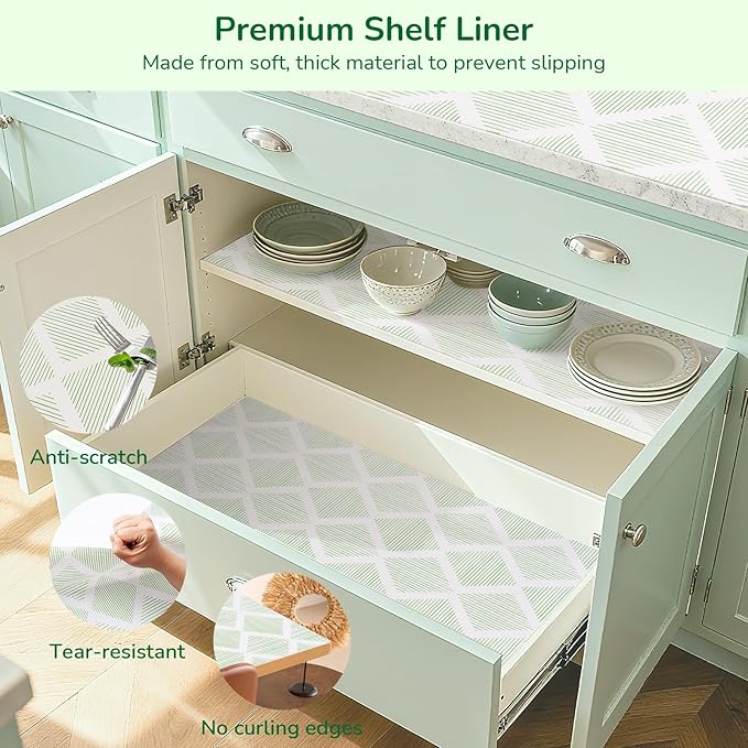 Drawer and Shelf Liner for Kitchen, Non-Slip Non-Adhesive Cabinet Liners for - Image 5