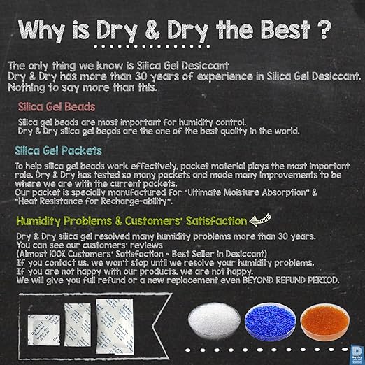 "Dry & Dry" Premium Orange Indicating Silica Gel Desiccant Beads - Image 7
