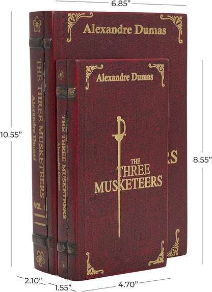 Deco 79 Wooden Decorative Box "The Three Musketeers" Storage Faux Book - Image 6