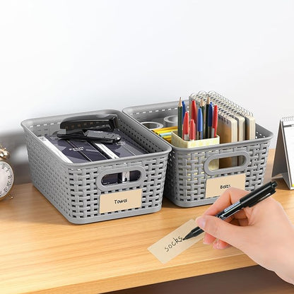 Gray Plastic Storage Baskets - Image 7