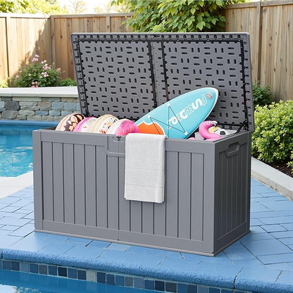 JUMMICO 250 Gallon Outdoor Resin Deck Box - Image 7