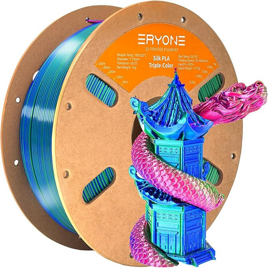ERYONE Silk Tri Color PLA Filament 3D Printer 1.75mm +/- 0.03mm by ERYONE