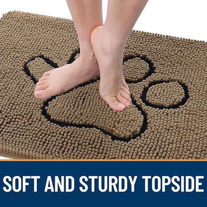 OLANLY Dog Door Mat for Muddy Paws 36x24, Paw Print Design, Absorbs Moisture - Image 4
