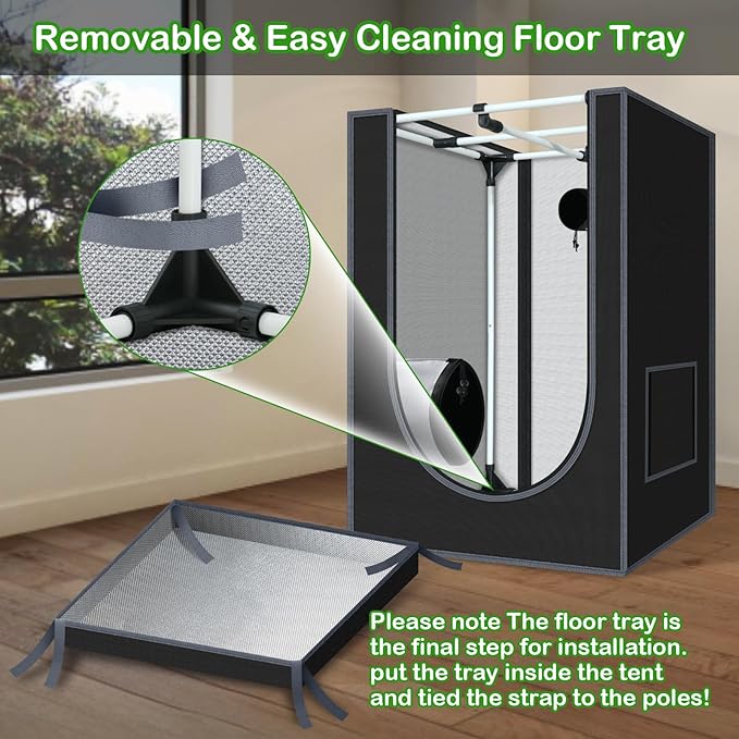 2x2 Grow Tent 24"x24"x36" Grow Tents 600D Mylar Hydroponic Indoor Plants - Image 6