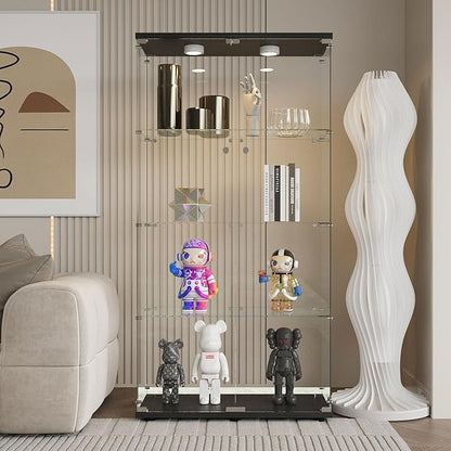 Yoluckea 4-Tier Glass Display Cabinet - Image 7
