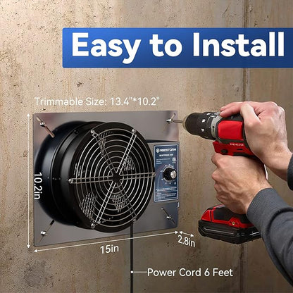 Abestorm 540CFM Crawlspace Ventilation Fans IP-55 Grade Basements Vent Fan 8.7 - Image 3