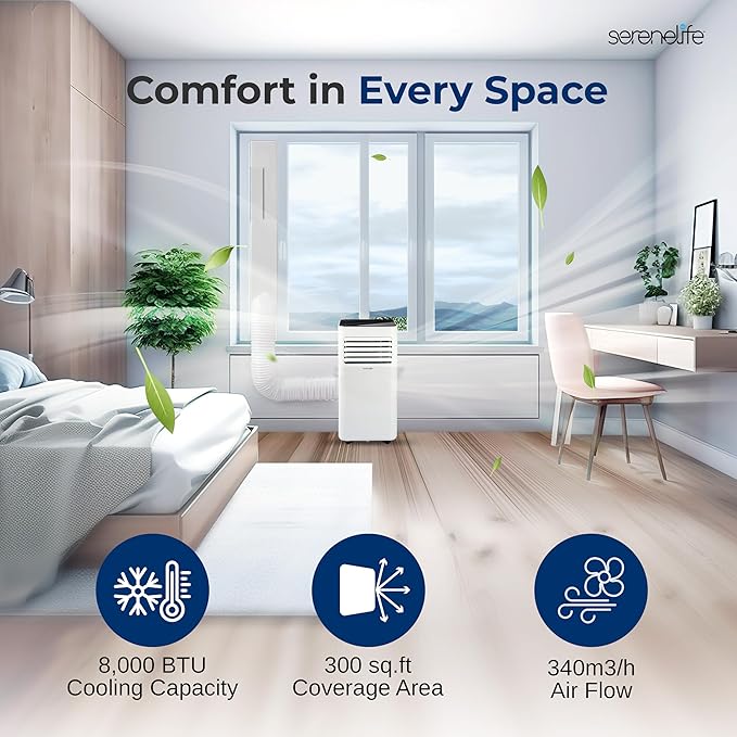 SereneLife Portable Conditioner, 8000 BTU 3-in-1 Compact Standing Air - Image 6