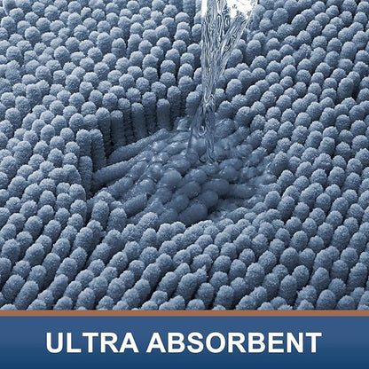 Smiry Luxury Chenille Bathroom Rugs 59x35, Extra Soft and Absorbent Shaggy Bath - Image 4