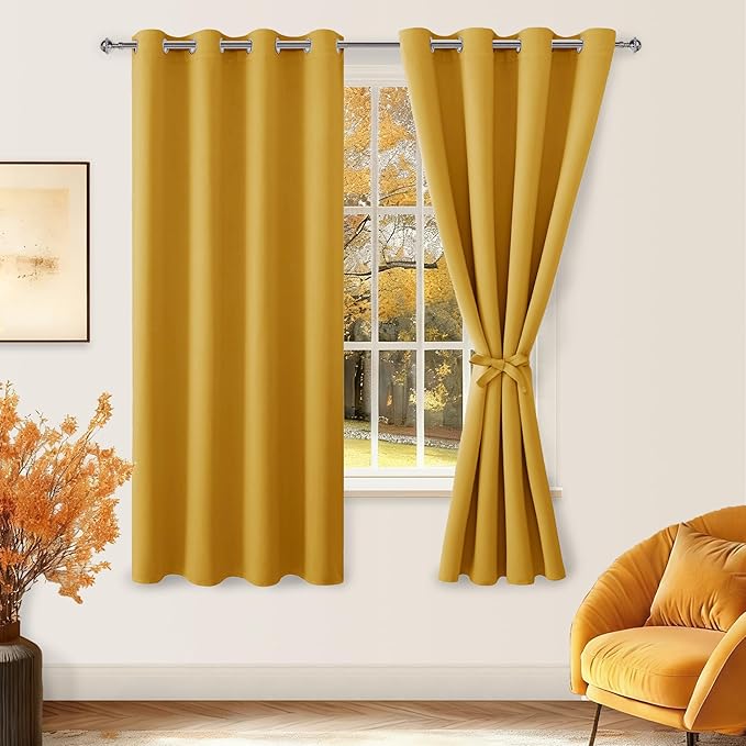 Hiasan Blackout Curtains for Bedroom, 52 x 63 Inches Length - Image 2