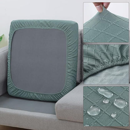 Fuloon Waterproof Seat Cushion Covers 3 PCS, Stretch Sofa Cushion Slipcovers - Image 2