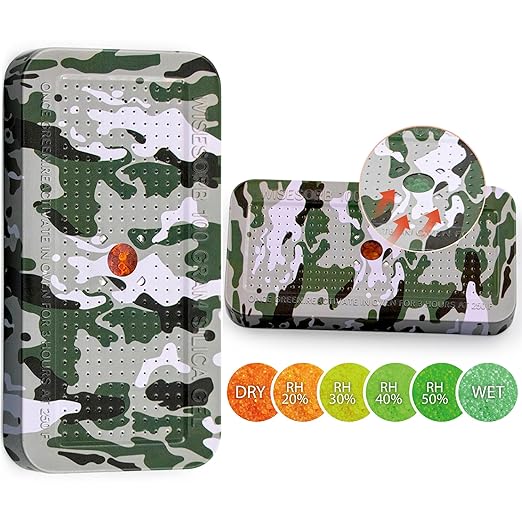 100 Gram Camouflage Gun Safe Dehumidifier Silica Gel Canister Rechargeable by Wisesorb