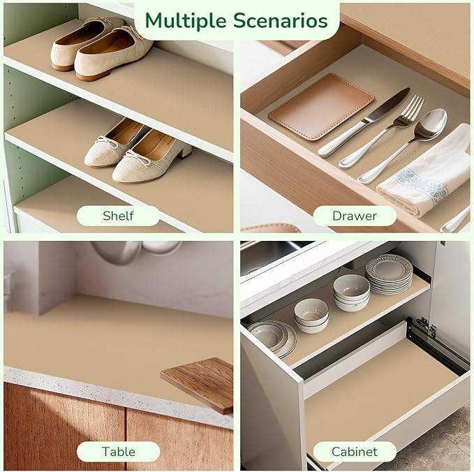 Drawer and Shelf Liner for Kitchen, Non-Slip Non-Adhesive Cabinet Liners for - Image 8
