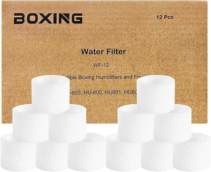 Boxing 12-Pack Top Fill Humidifier Replacement Filters, Capture Particles by BOXING