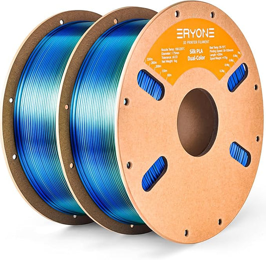 ERYONE Silk Dual Color PLA Filament 3D Printer 1.75mm +/- 0.03mm, Bicolor by ERYONE