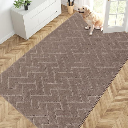 PURRUGS Easy Care Area Rug 4.5ft x 7ft, Non-Slip Machine Washable Entry Rug by PURRUGS