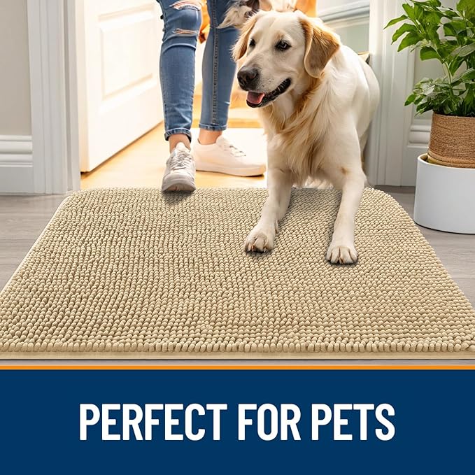 OLANLY Dog Door Mat for Muddy Paws 70x32, Absorbs Moisture and Dirt, Absorbent - Image 6