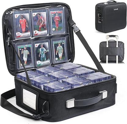 Luxtude Trading Card Case w/Adjustable Dividers, Large Top Loader Card Storage by Luxtude