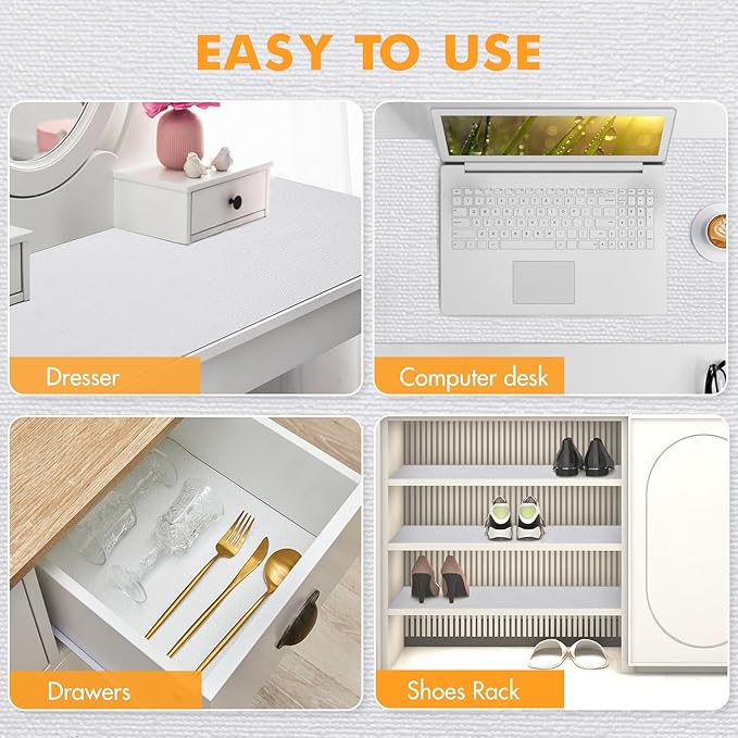 Viseeko Shelf and Drawer Liner for Kitchen Cabinet, Non-Adhesive Cabinet Liners - Image 6