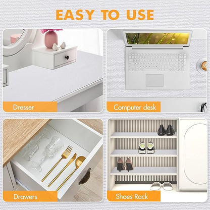 Viseeko Shelf and Drawer Liner for Kitchen Cabinet, Non-Adhesive Cabinet Liners - Image 6