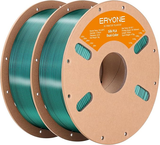 ERYONE Silk Dual Color PLA Filament 3D Printer 1.75mm +/- 0.03mm, Bicolor by ERYONE