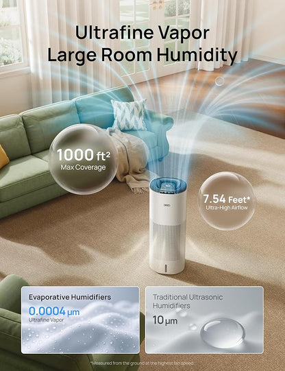 DREO Smart Evaporative Humidifier Large Room up to 1000ft², 800ml/h High Output - Image 3